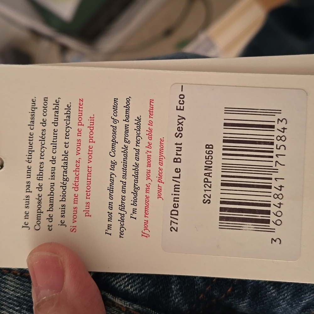 Sezane Le Brut Sexy 100% Cotton Jeans - Picture 6 of 6